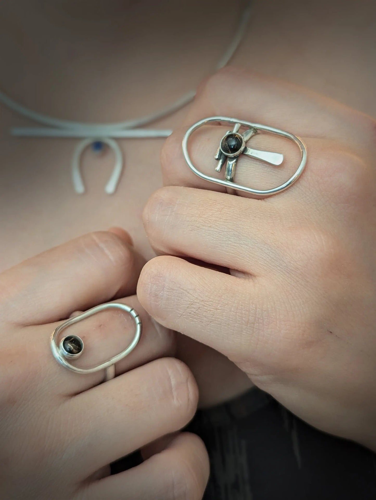 Sterling Silver Obsidian Ring AnaJo Designs