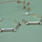 mordern sterling silver hoops in hexagonal shape and lightweight. Handmade by designer made in California  