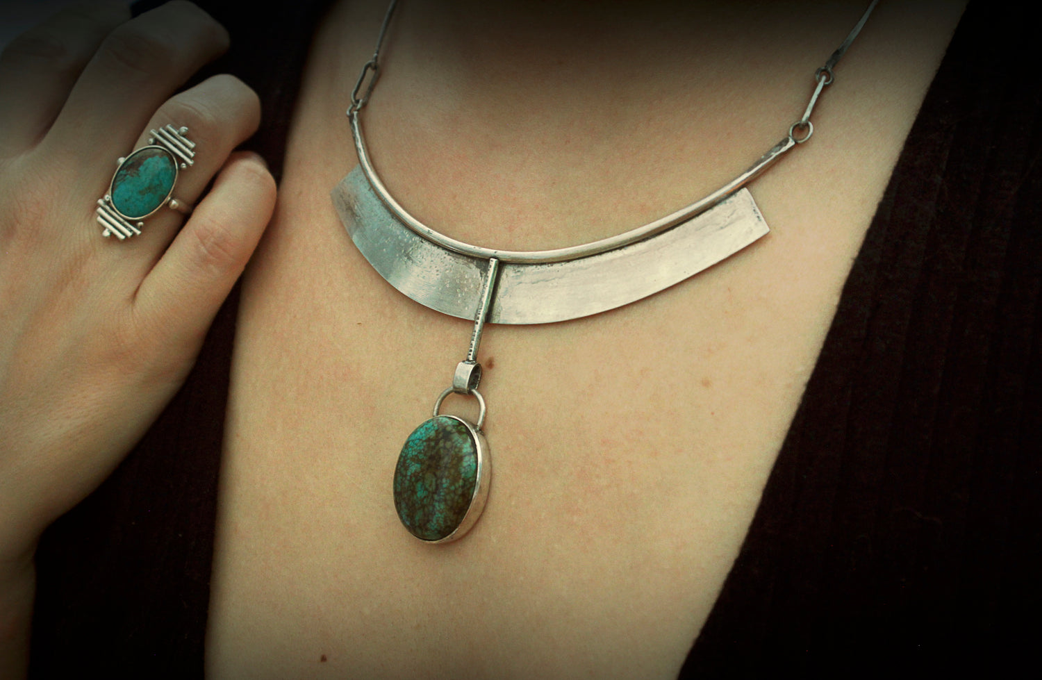 AnaJo Designs handcrafted headpieces, earrings, rings, and necklaces in sterling silver  and brass. Minimalist, boho chic and refined style, handmade in California 