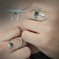 sterling silver ring with copper obsidian gemstones. Elegante lines , with a timeless look